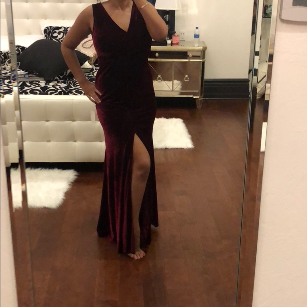 Lulus Burgundy Velvet Maxi